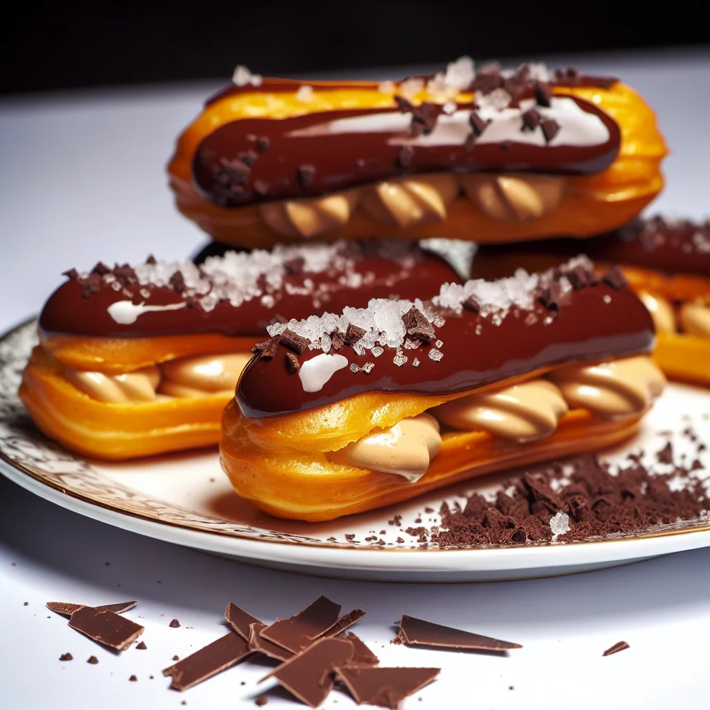 Éclair au chocolat et fleur de sel