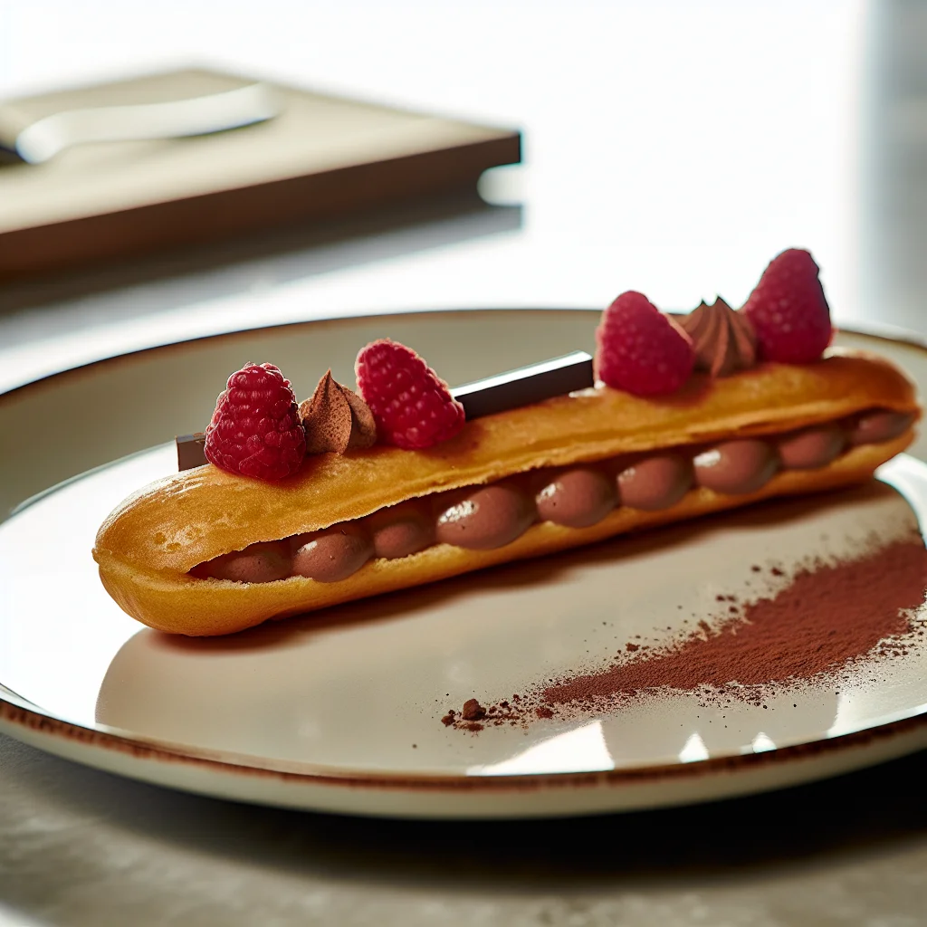Éclair au Chocolat et Framboise Épicée