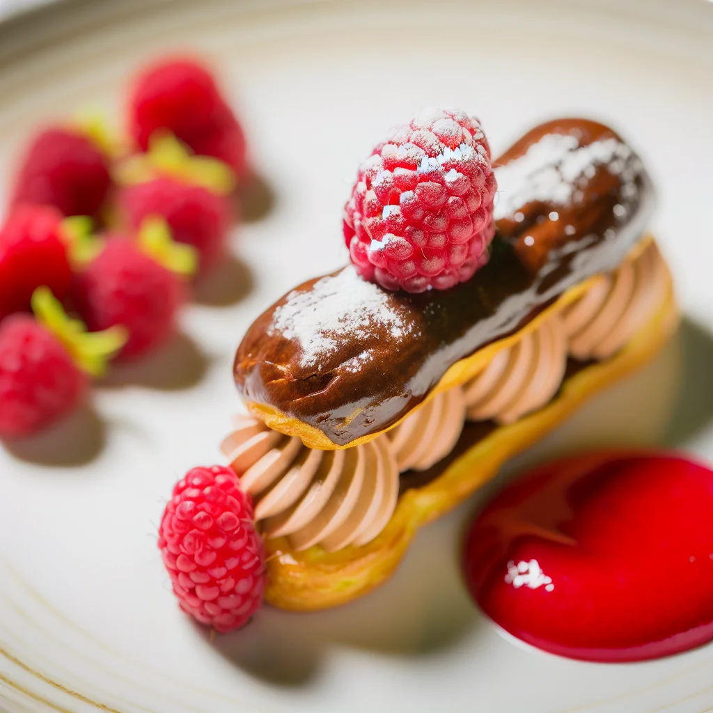 Éclair au Chocolat Praliné et Crème de Framboise
