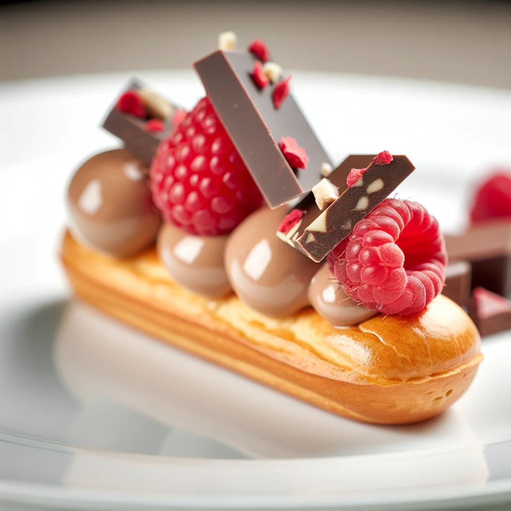 Éclair au Chocolat Praliné et Framboise