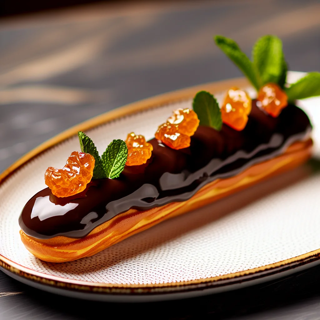 Éclair au Chocolat Praliné et Zeste d'Orange