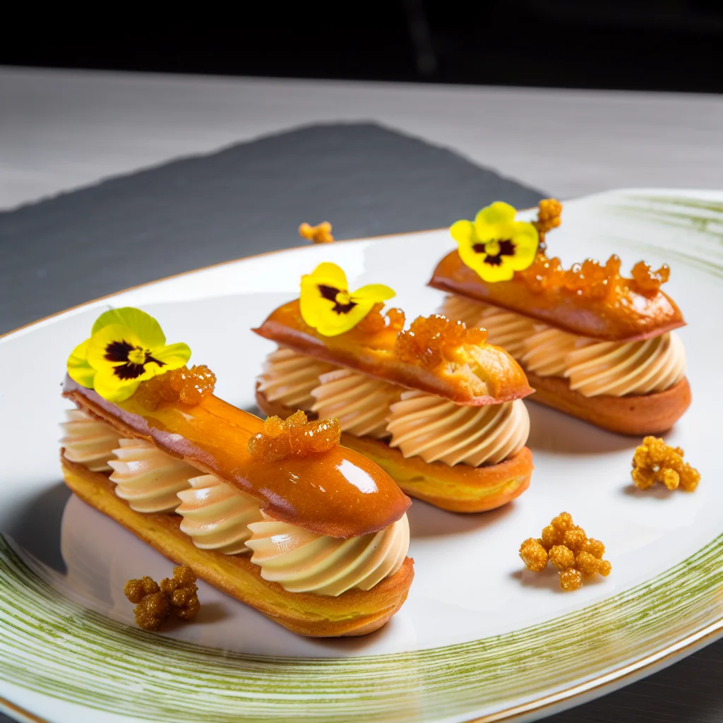 Éclair au Praliné Caramélisé et Crème Vanille
