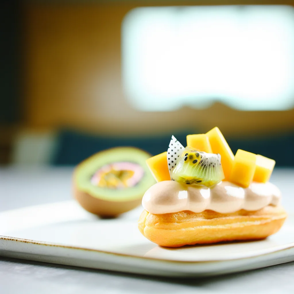 Éclair aux Fruits Exotiques et Crème Vanillée