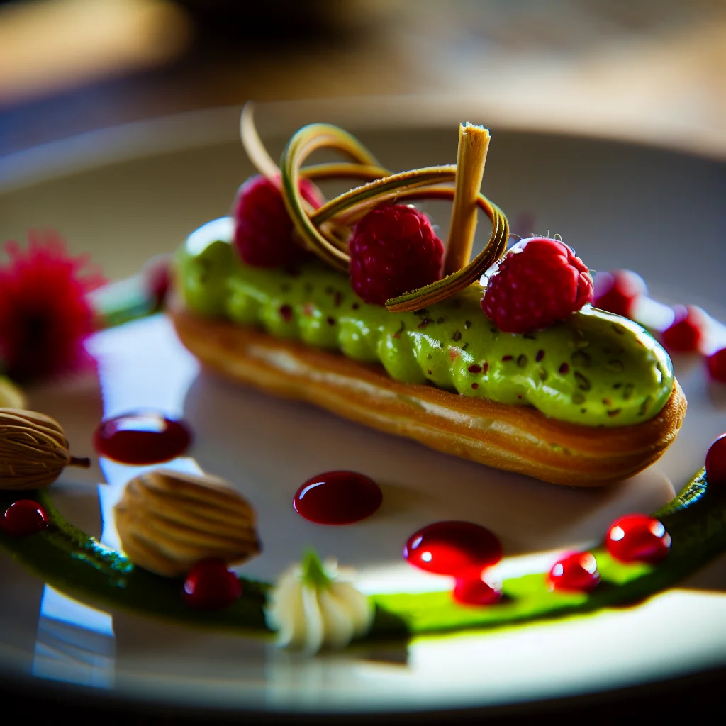 Éclair aux Fruits Rouges et Crème de Pistache