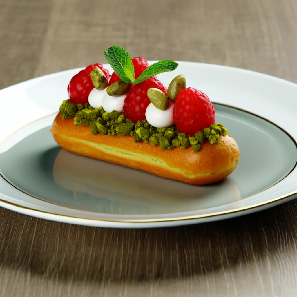 Éclair aux Fruits Rouges et Crème Pistache