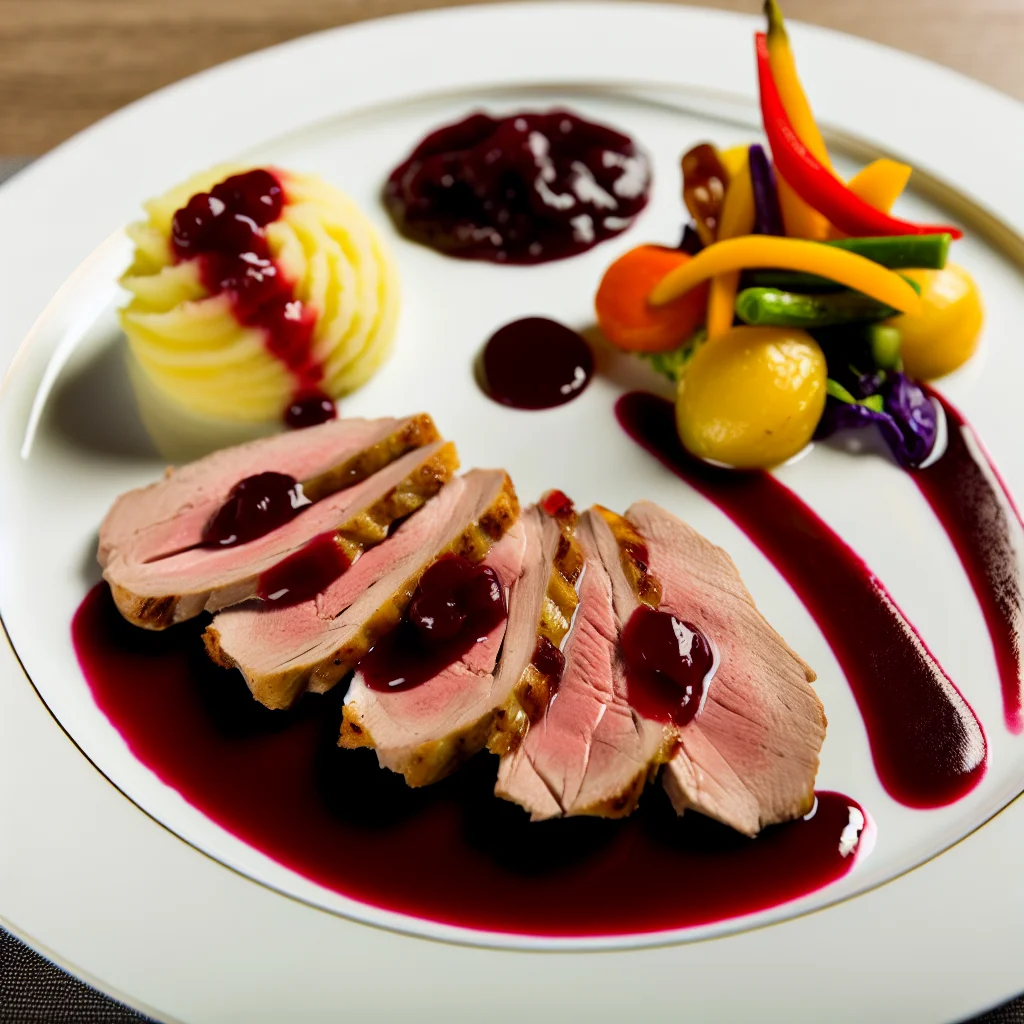 Filet de Canard aux Cerises et Réduction de Vin Rouge
