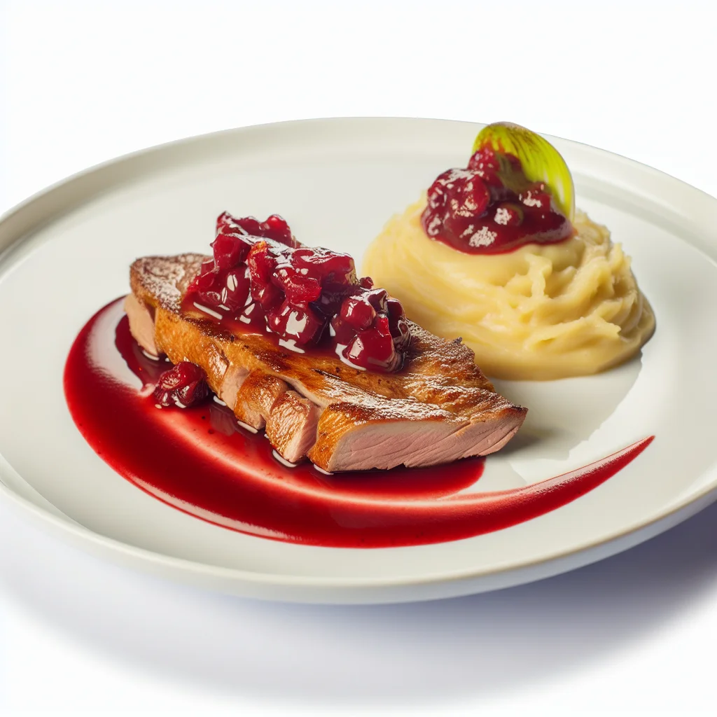 Filet de Canard aux Fruits Rouges et Purée de Céleri-Rave