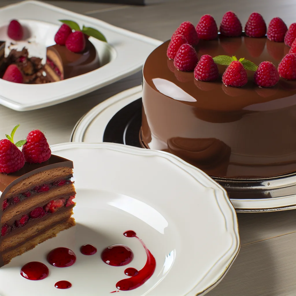 Gâteau Fondant au Chocolat et Framboise Éclatant