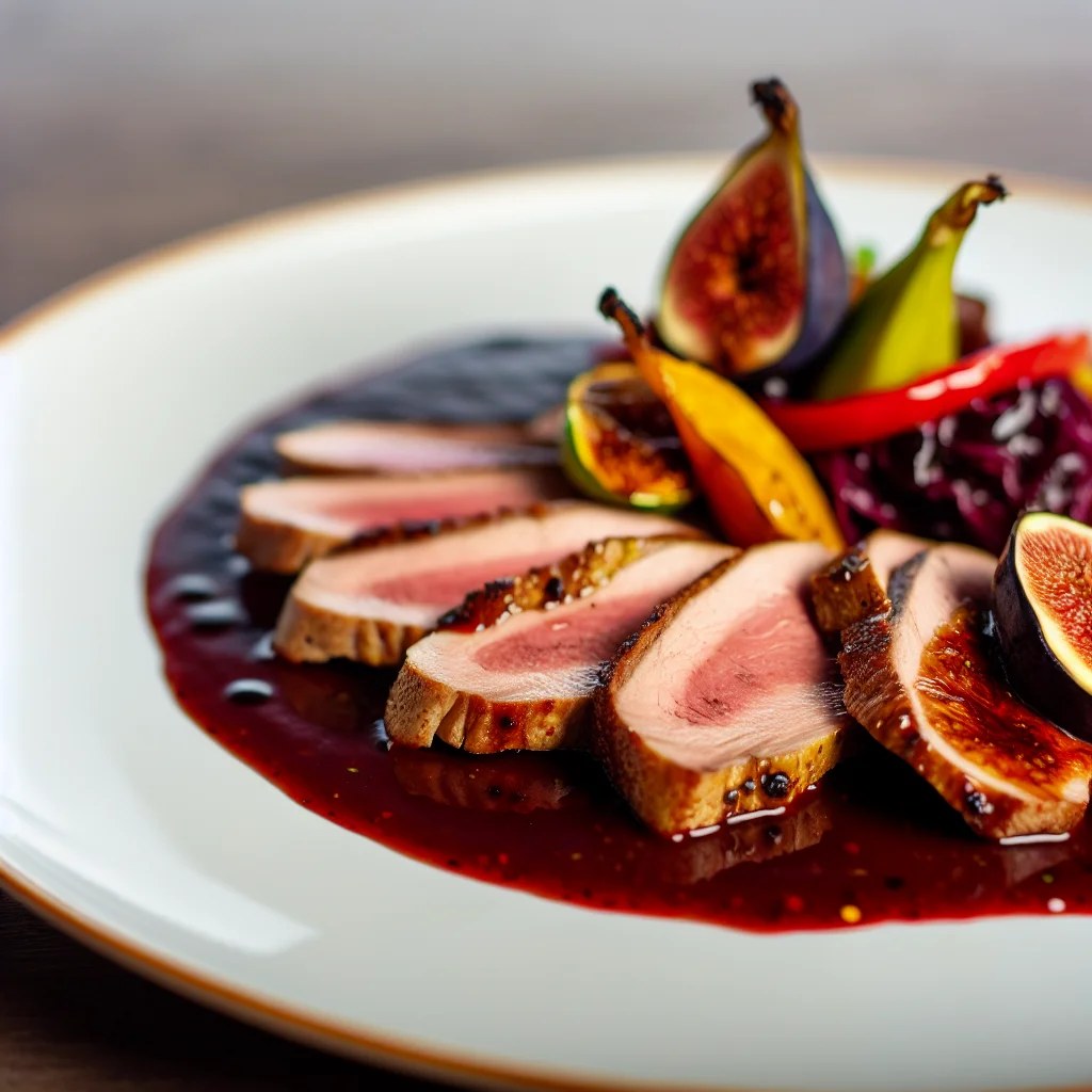 Magret de Canard aux Figues et Sauce au Vin Rouge