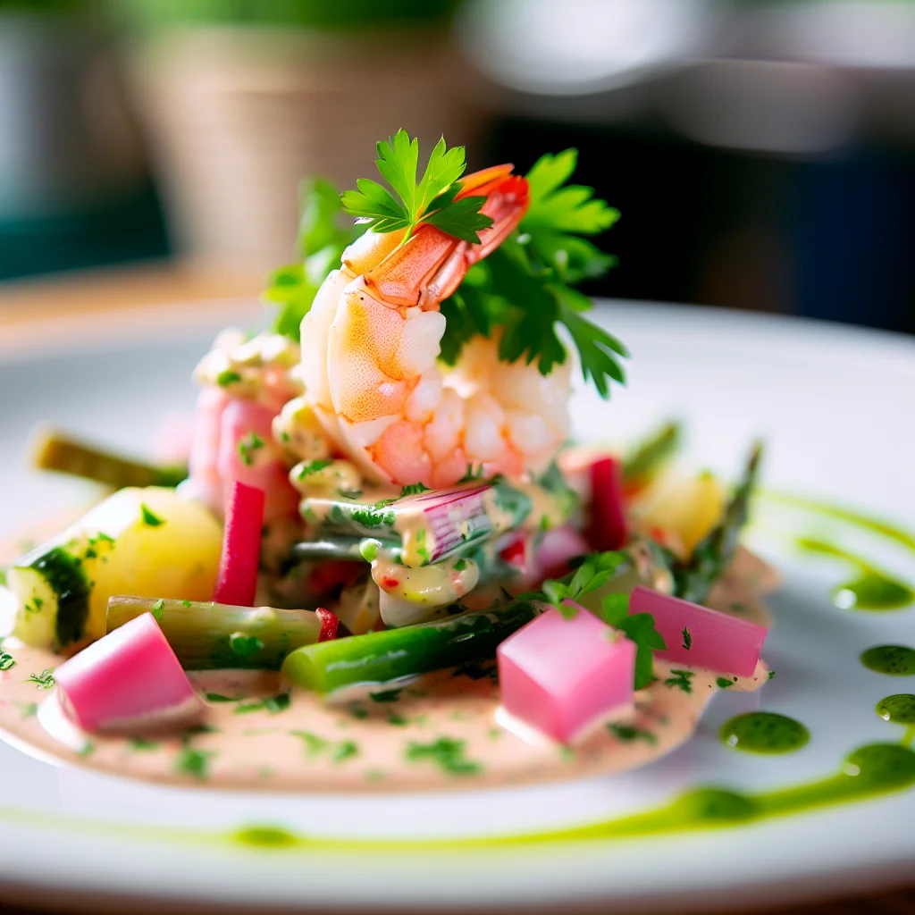 Merveille de Noël aux crevettes et champagne