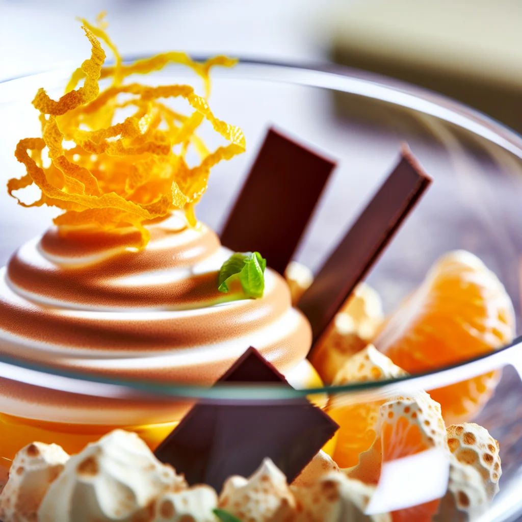Mousse de Mandarine à la Meringue et Chocolat