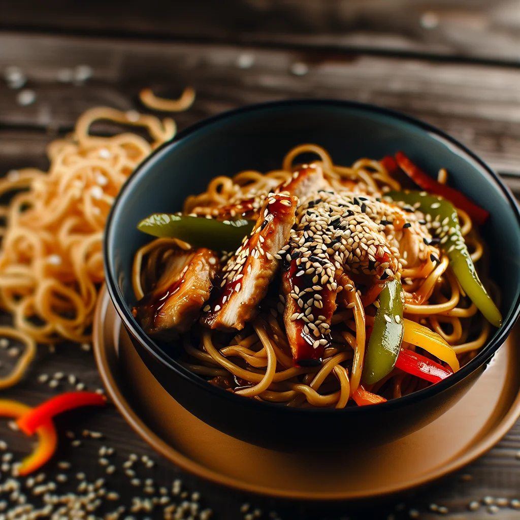 Nouilles au Sésame et Poulet Teriyaki