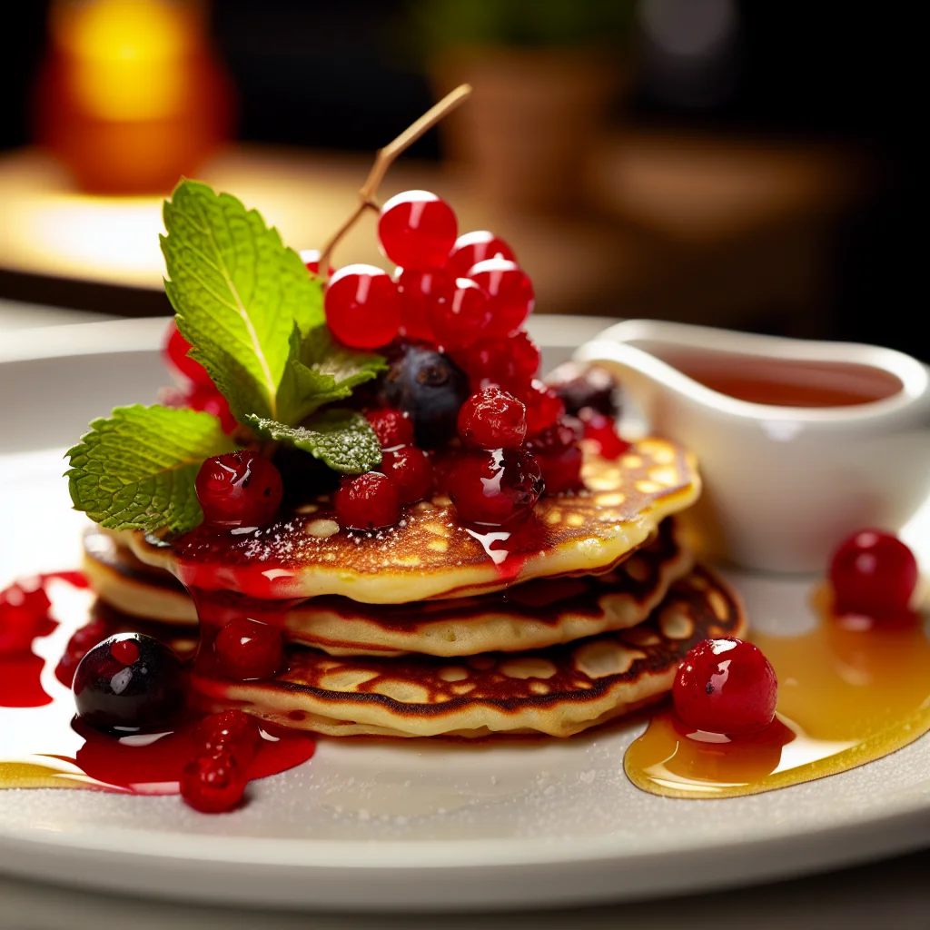 Pancakes aux flocons d'avoine et fruits rouges