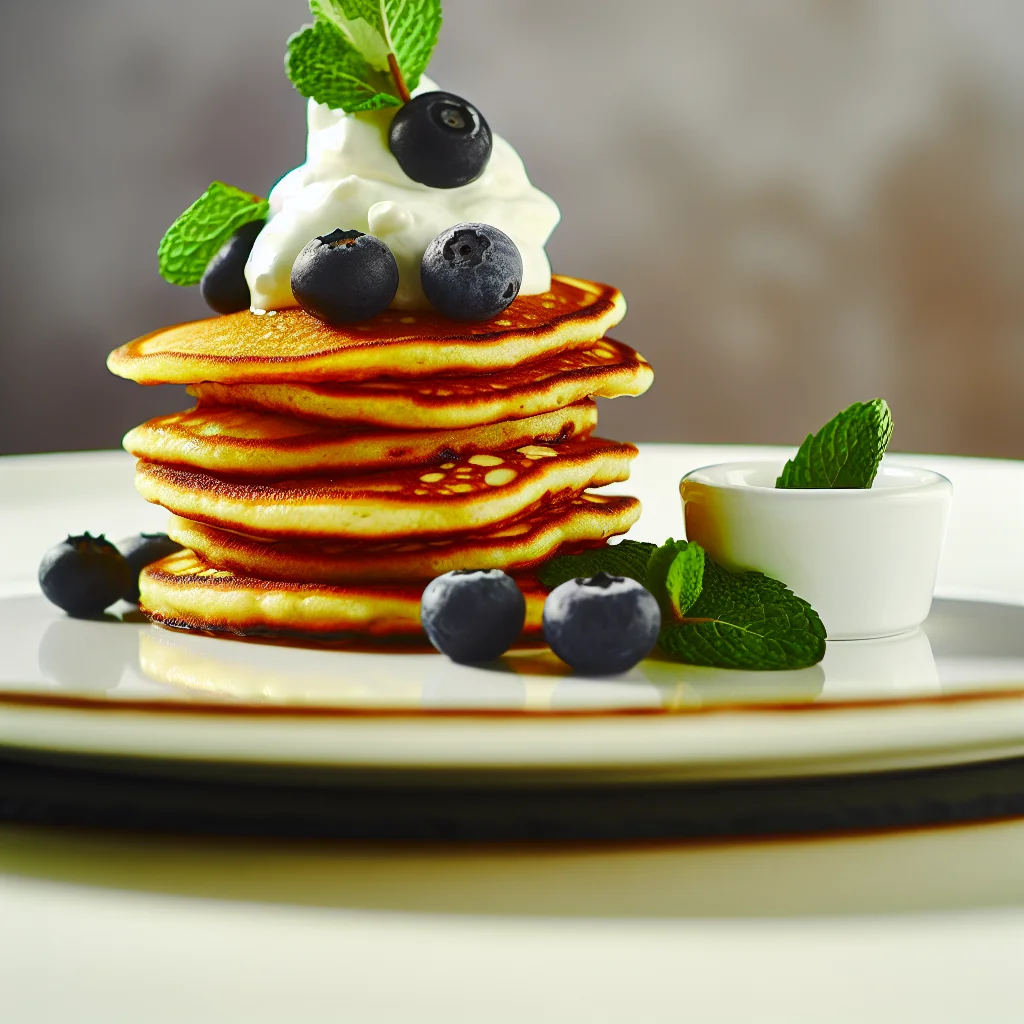 Pancakes aux myrtilles et yaourt grec