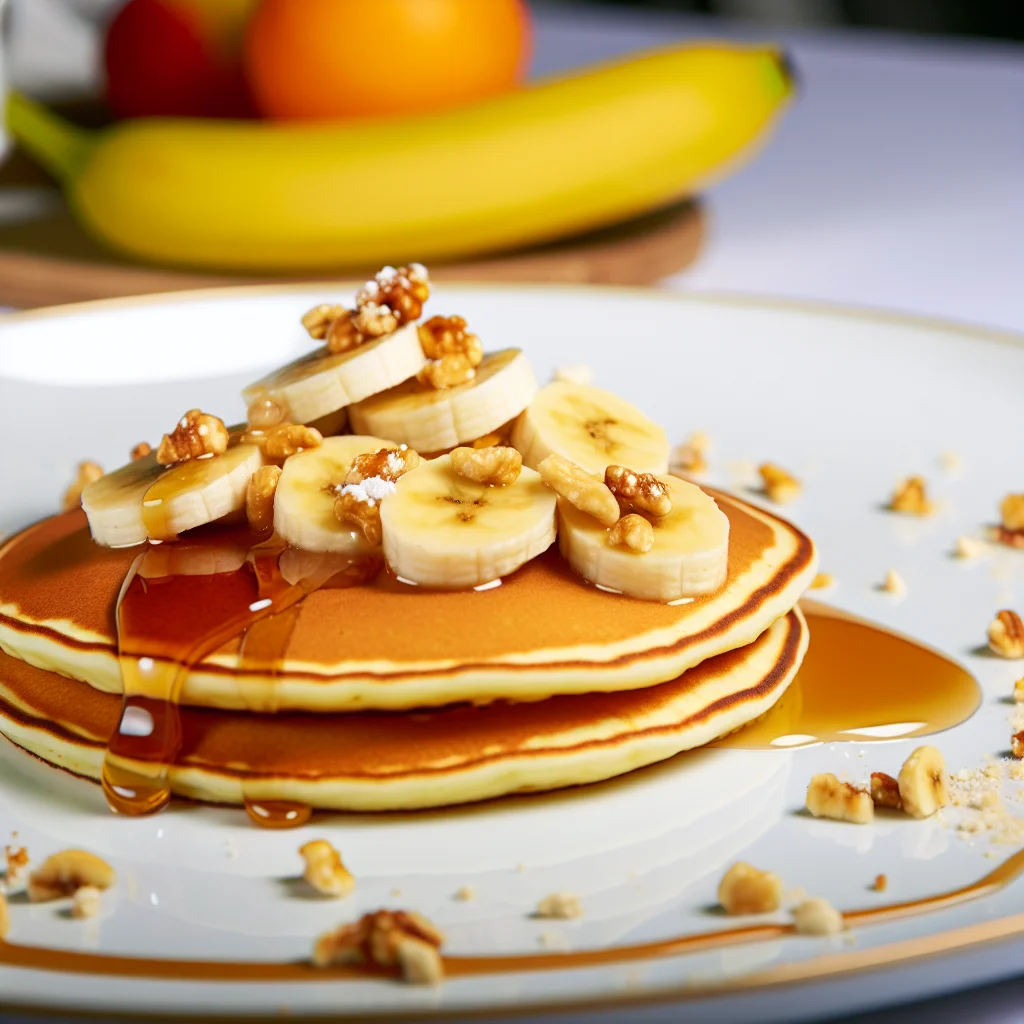 Pancakes protéinés à la banane et aux noix