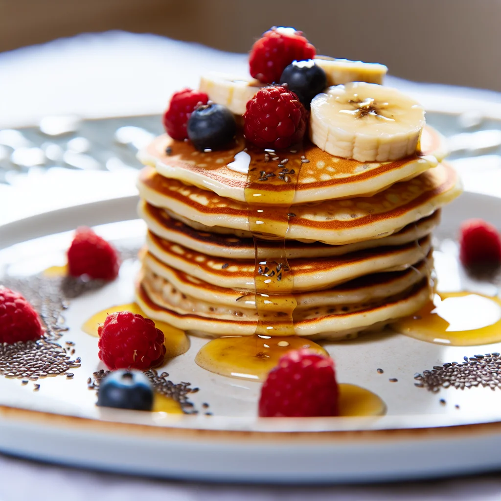 Pancakes protéinés à la banane et graines de chia