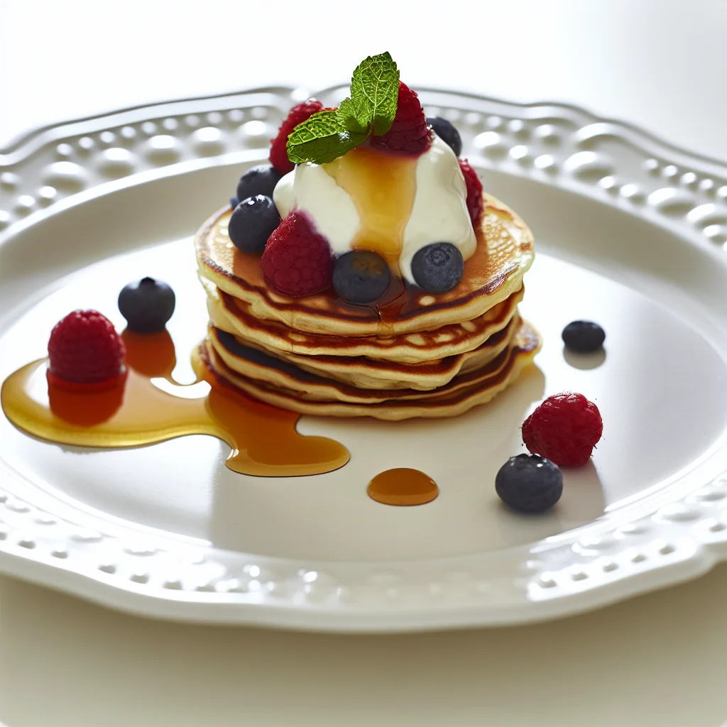 Pancakes Protéinés aux Baies et Yogourt Grec