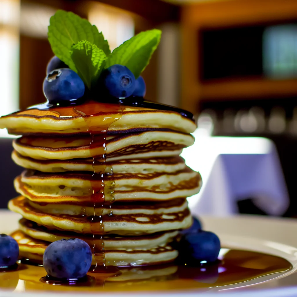 Pancakes protéinés aux myrtilles et sirop d'érable