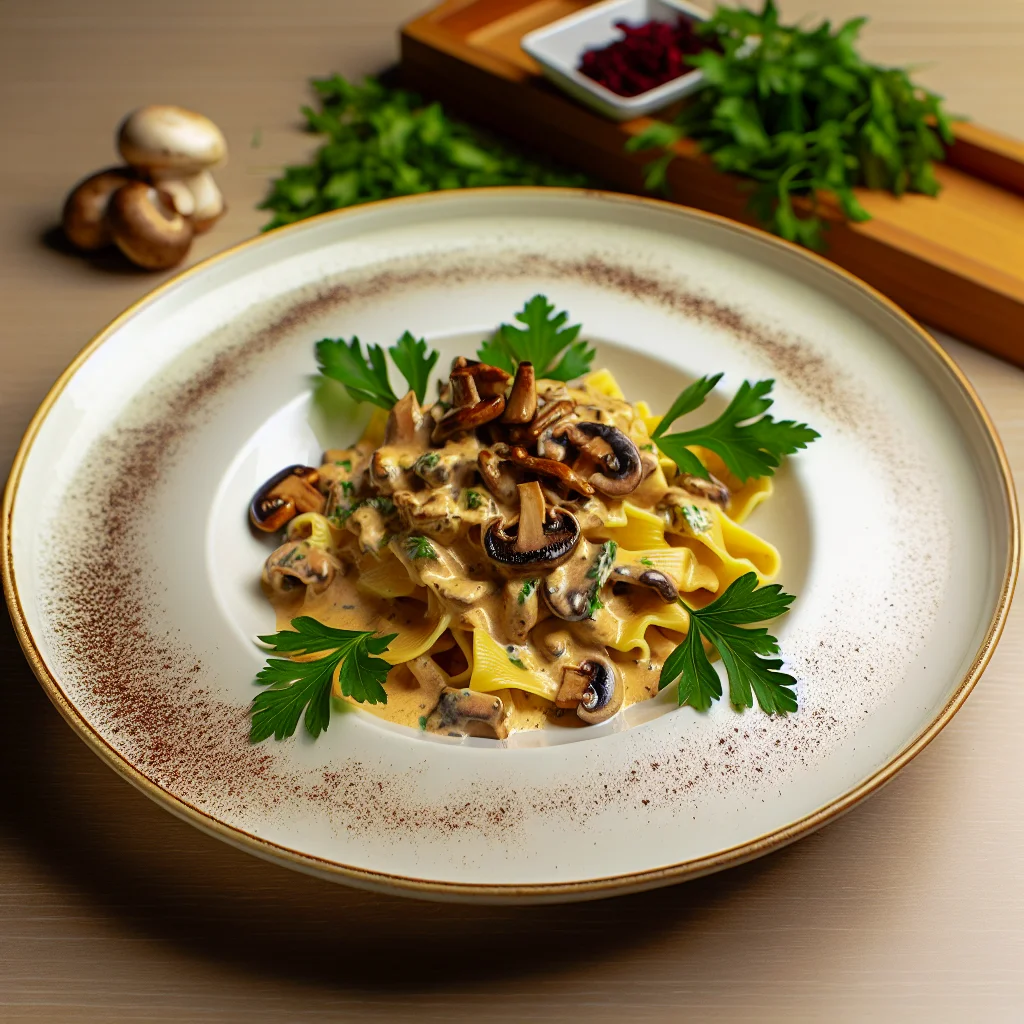 Pâtes à la Sauce Crémeuse aux Champignons et Poulet