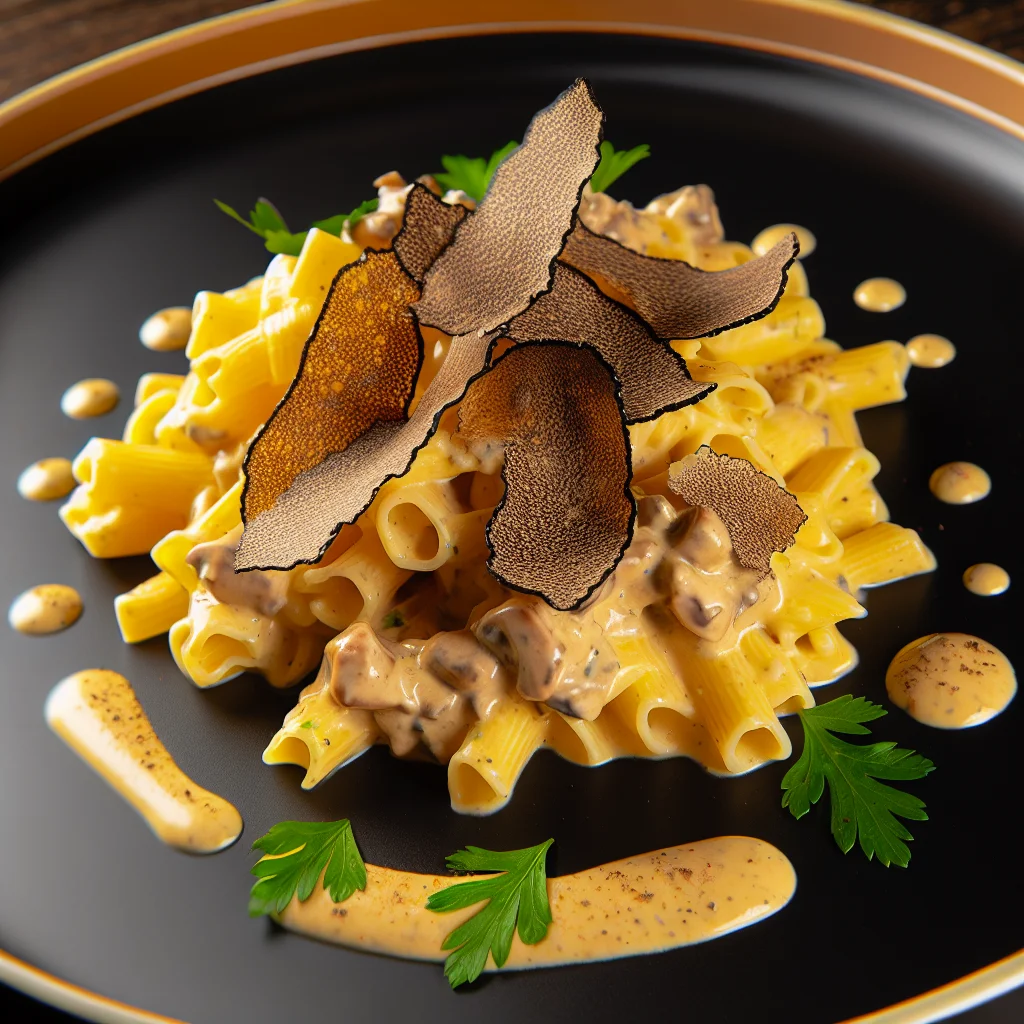 Pâtes à la sauce crémeuse aux champignons et truffes