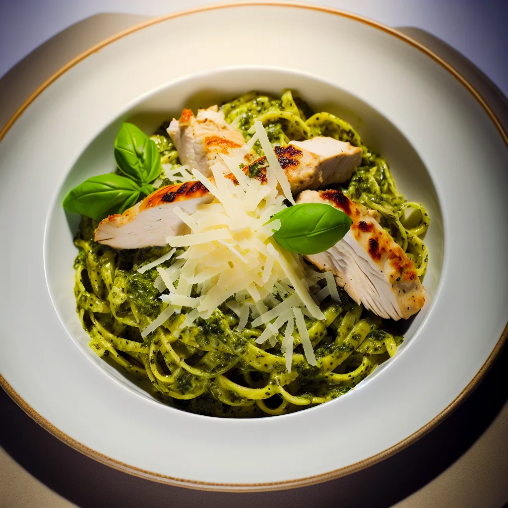 Pâtes au poulet et pesto express