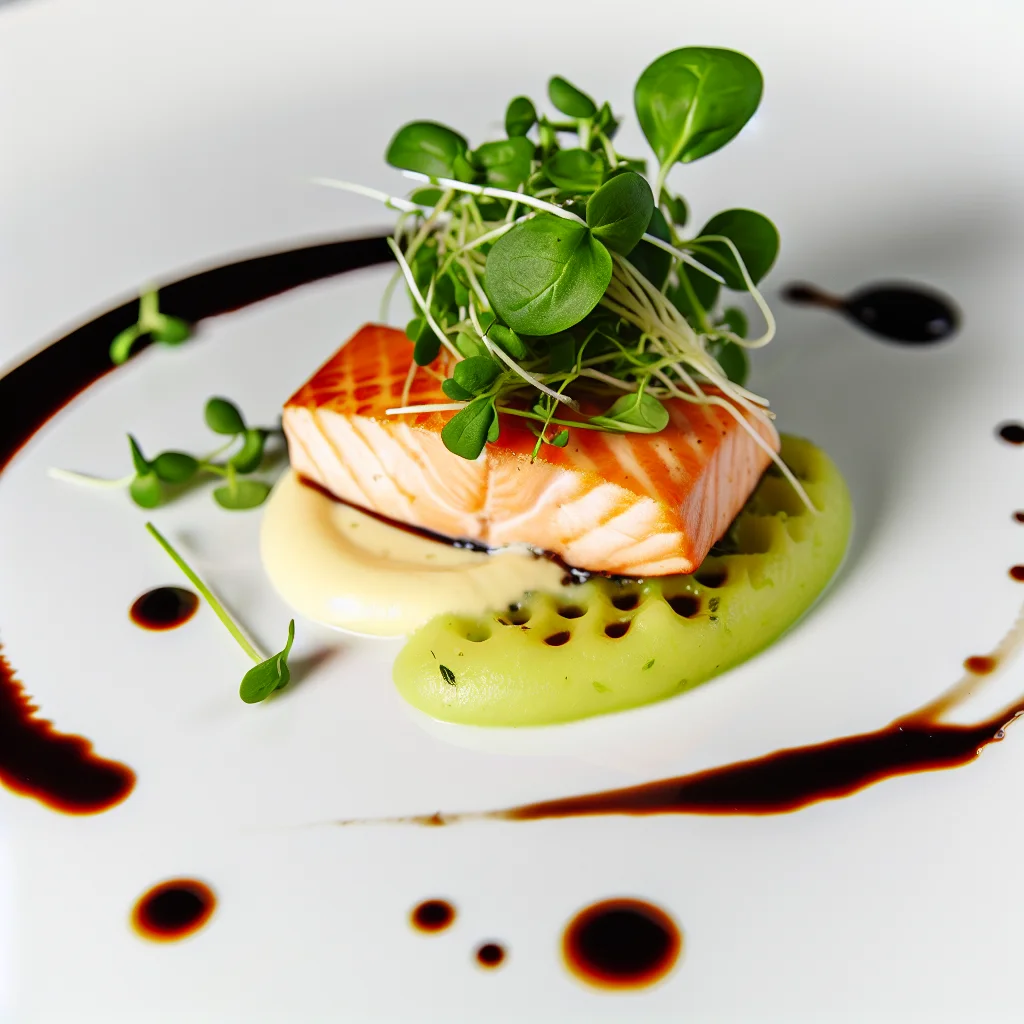 Pavé de saumon à la croûte d'herbes et purée de céleri-rave