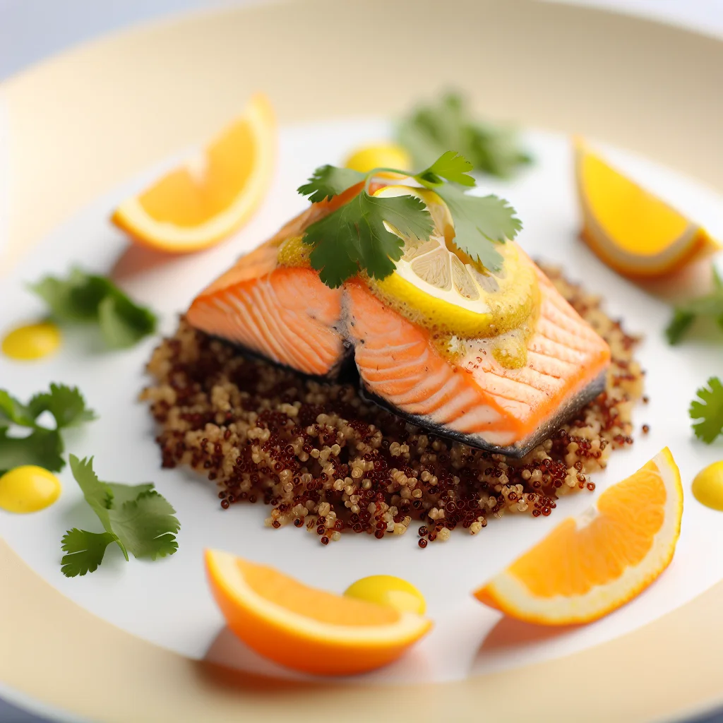 Pavé de saumon au beurre d'agrumes et quinoa royal