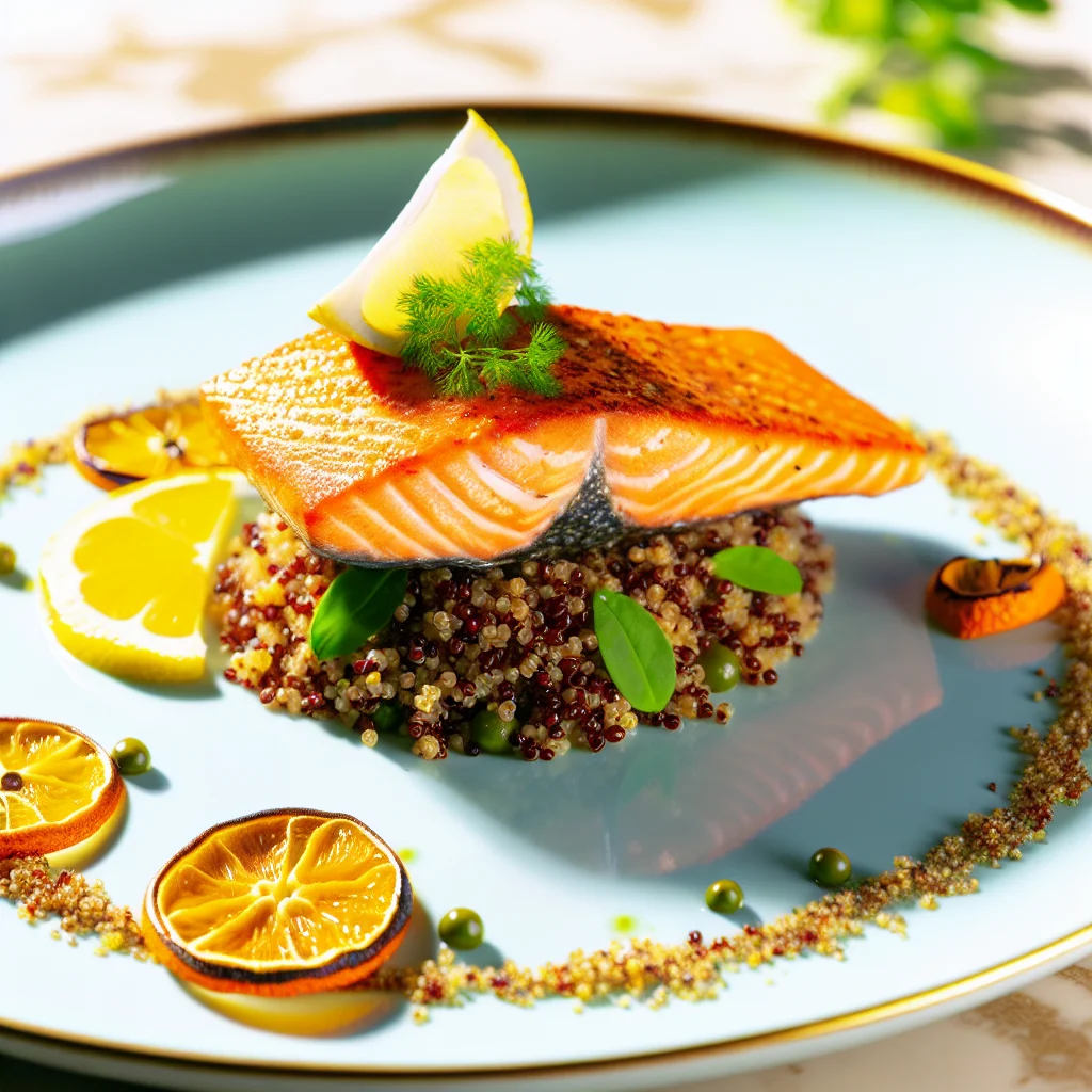 Pavé de Saumon aux Agrumes et Quinoa Épicé