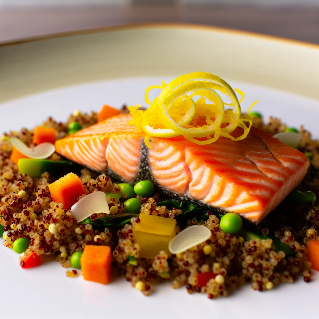 Pavé de saumon aux agrumes et quinoa festif