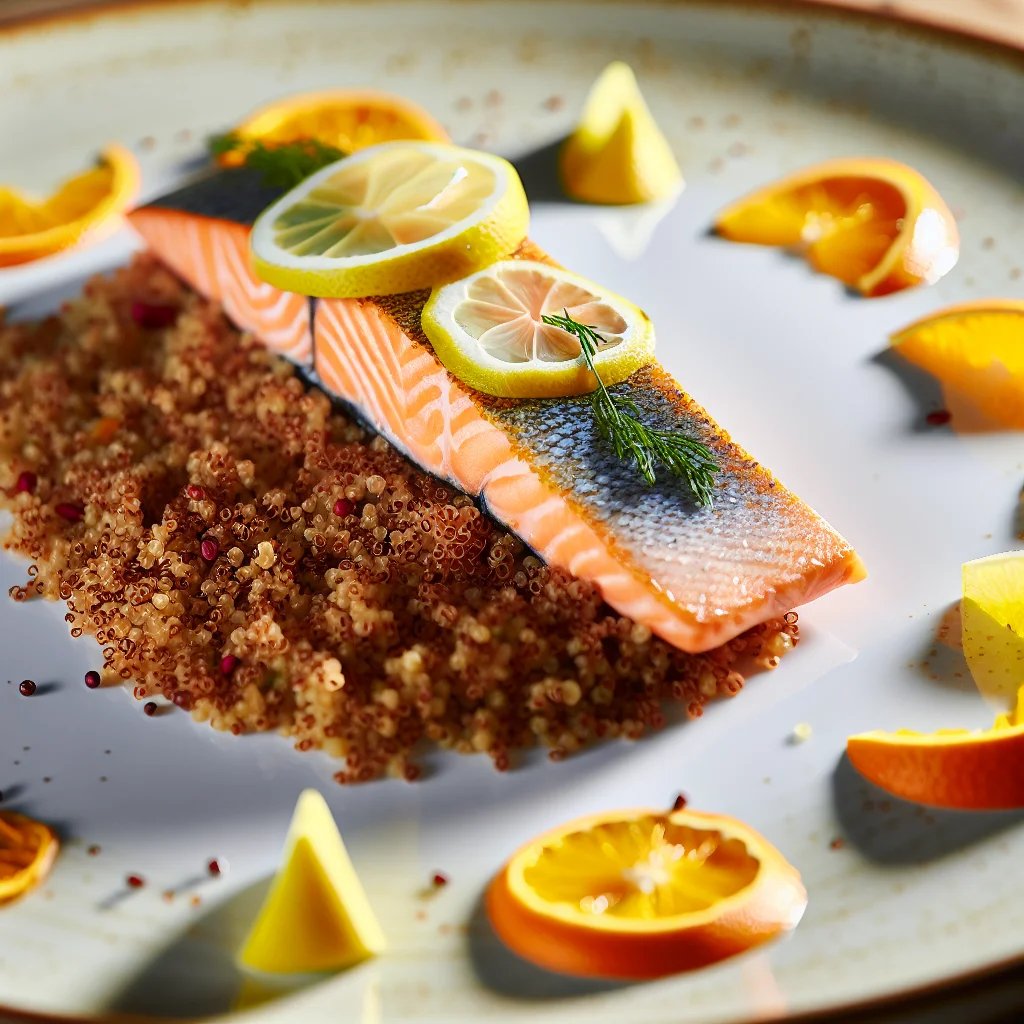 Pavé de saumon aux agrumes et quinoa parfumé