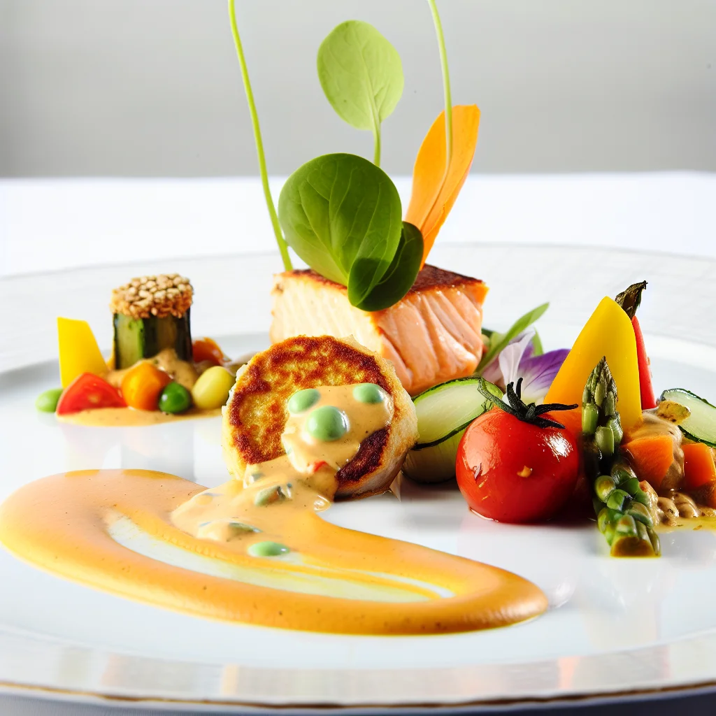 Pavé de saumon croustillant à la sauce crémeuse à l'orange