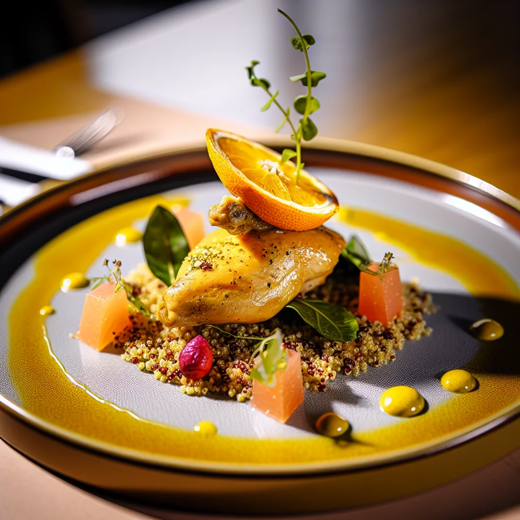 Poulet aux agrumes et quinoa coloré