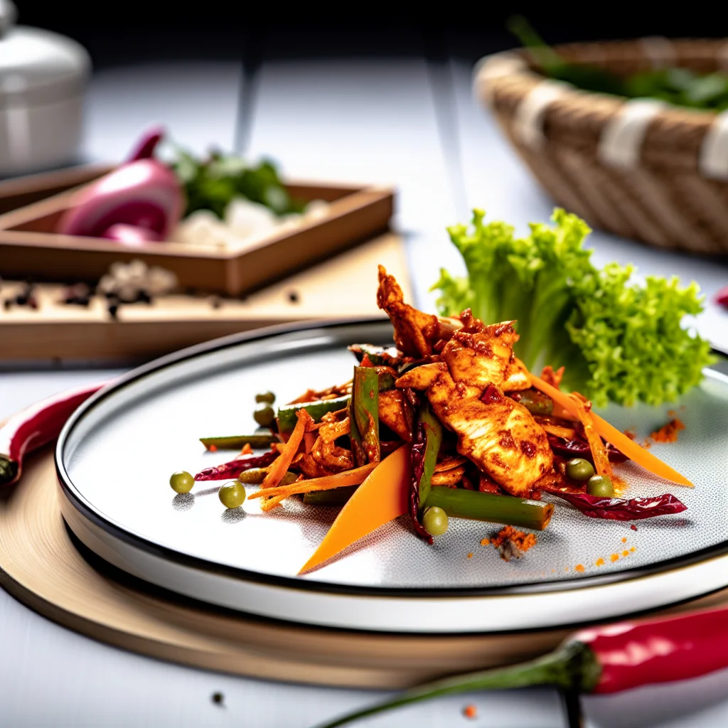 Poulet épicé aux légumes croquants