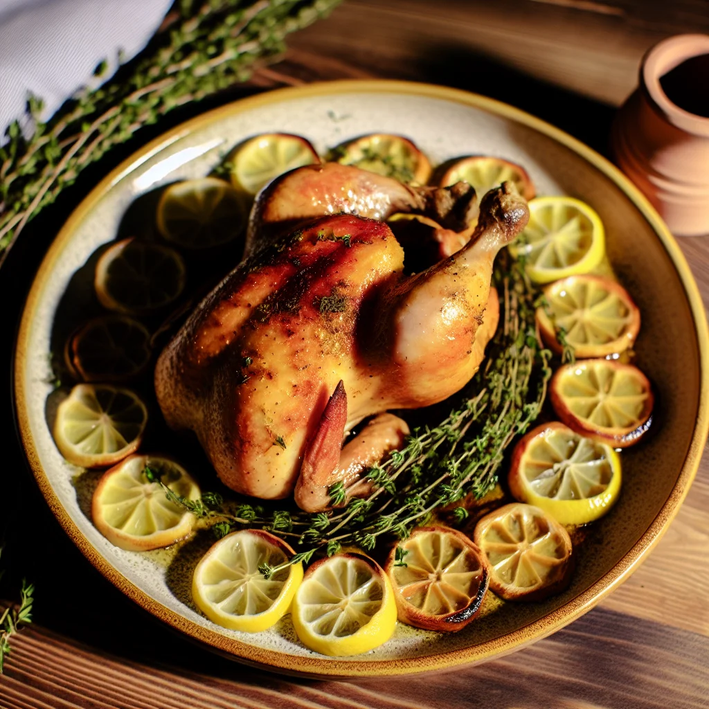 Poulet roti Crousti-Fondant au Citron et Thym