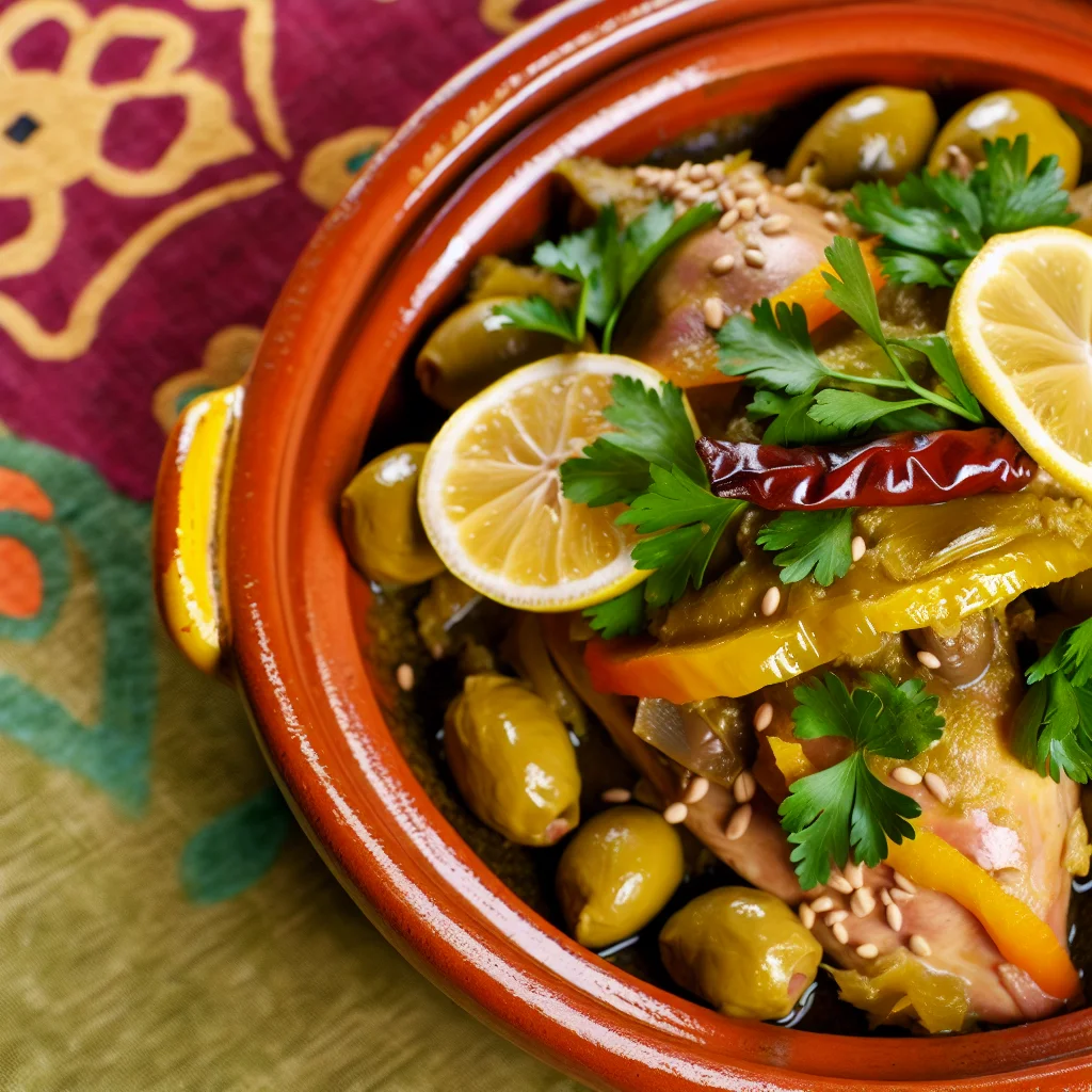 Poulet Tajine Marocain aux Olives et Citron Confit