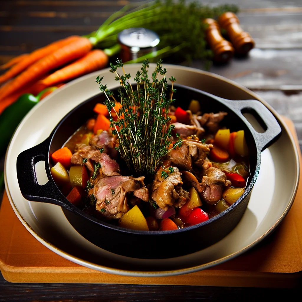 Ragoût de lapin à la moutarde et herbes de Provence