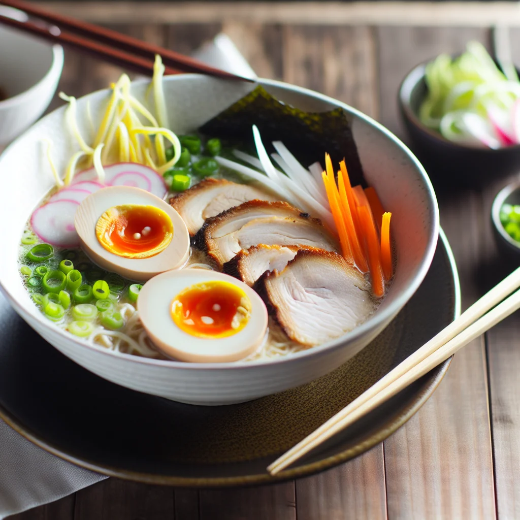 Ramen au Poulet et Légumes Croquants