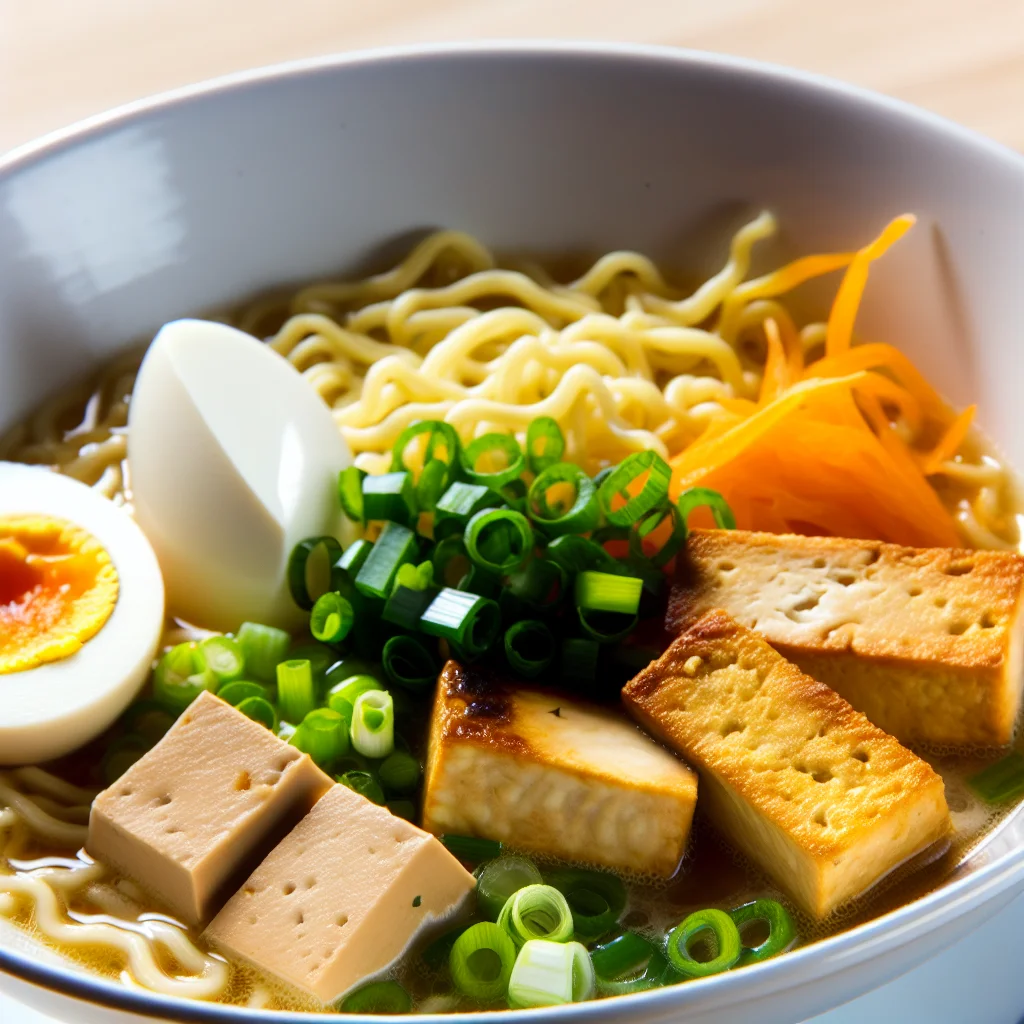 Ramen aux légumes croquants et tofu