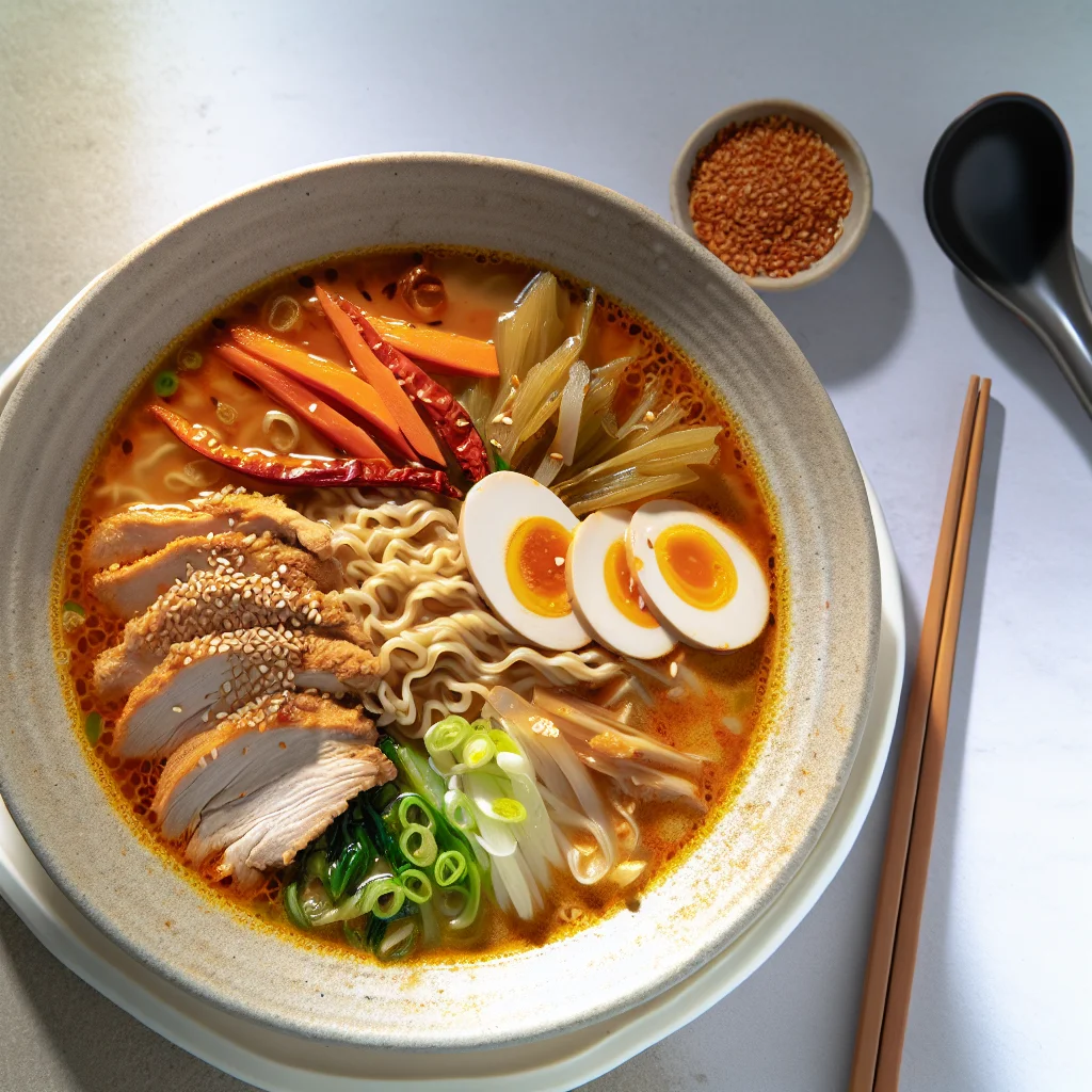Ramen maison à la volaille épicée