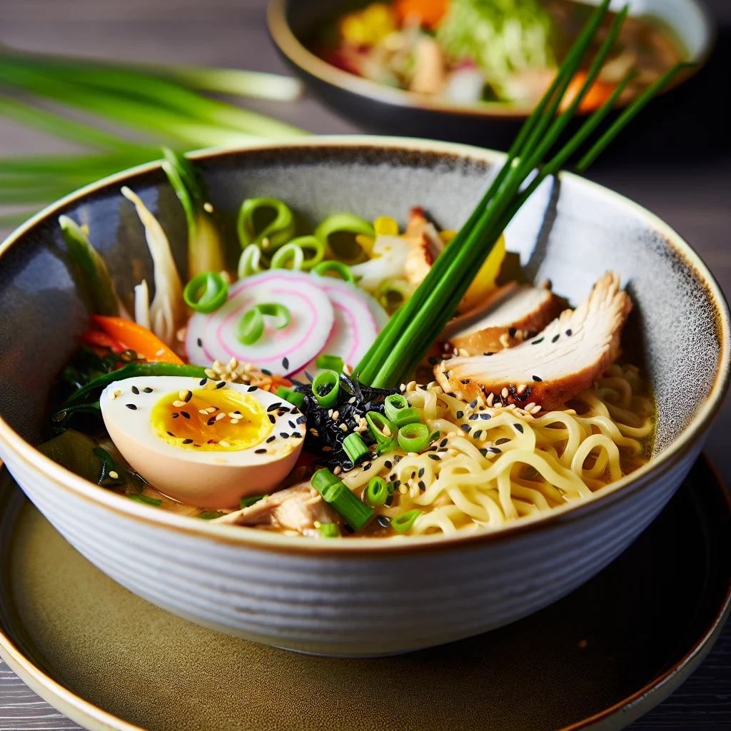 Ramen Savoureux au Poulet et Légumes Croquants