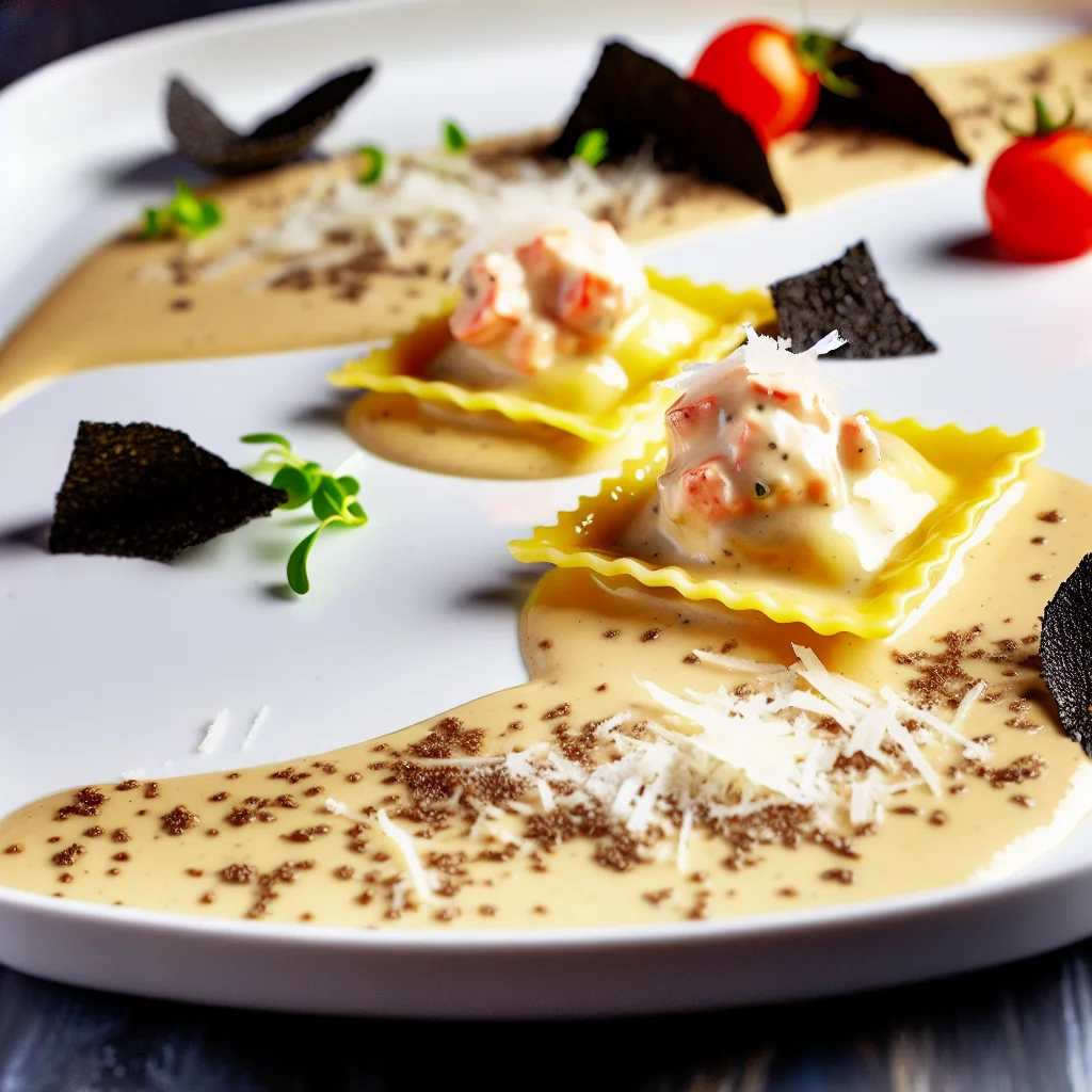 Ravioles de homard à la crème de truffes