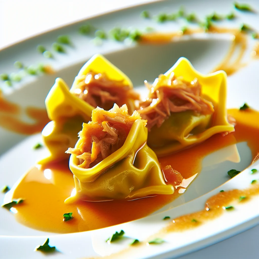 Raviolis de canard à la sauce orange