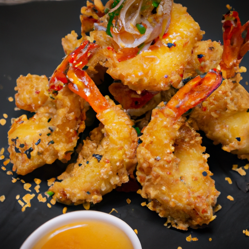Crevettes croustillantes au sésame et à la mangue