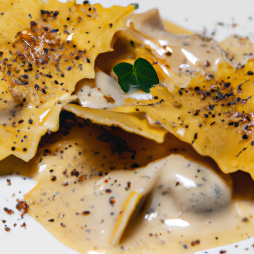 Raviolis frits au fromage de chèvre et à la truffe