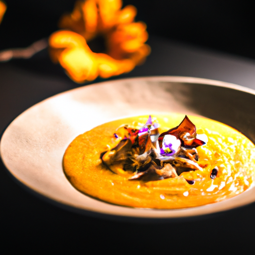 Velouté de potimarron aux éclats de châtaignes
