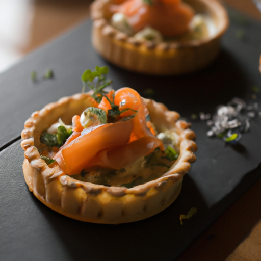 Tartelettes de saumon fumé et crème d'aneth