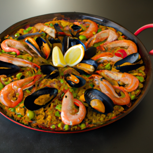 Paëlla de la mer aux fruits exotiques