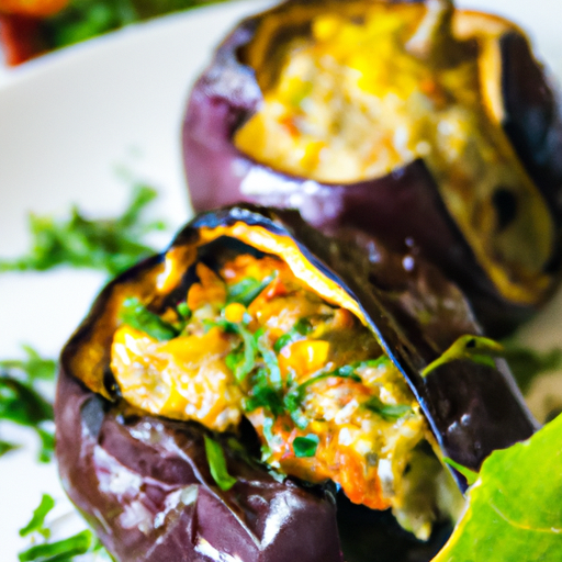 Aubergines farcies au fromage de brebis et aux herbes méditerranéennes