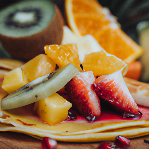 Crêpes sans-gluten aux fruits exotiques