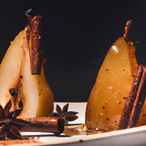 Poires caramélisées au miel et aux épices